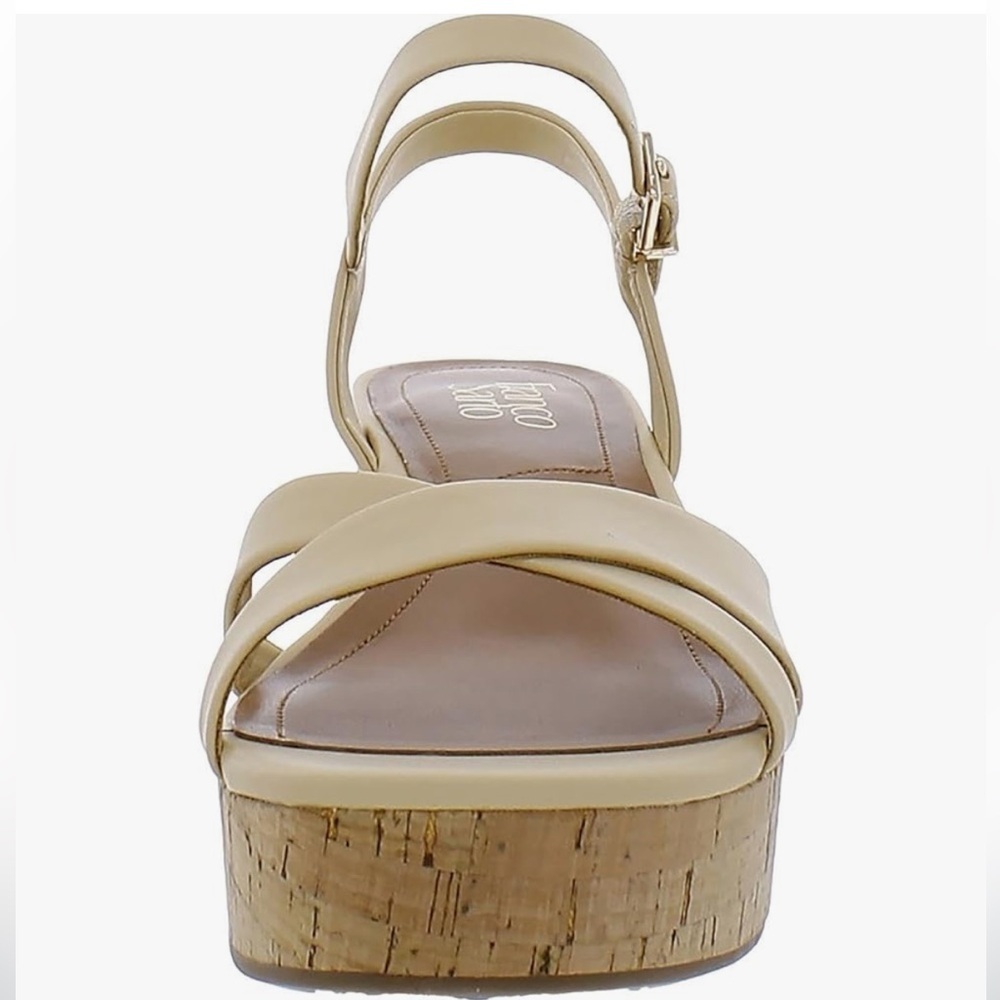 Franco Sarto Pelma Faux Leather Ankle Strap Platform Sandals, Beige, Size 10 - Picture 3 of 12